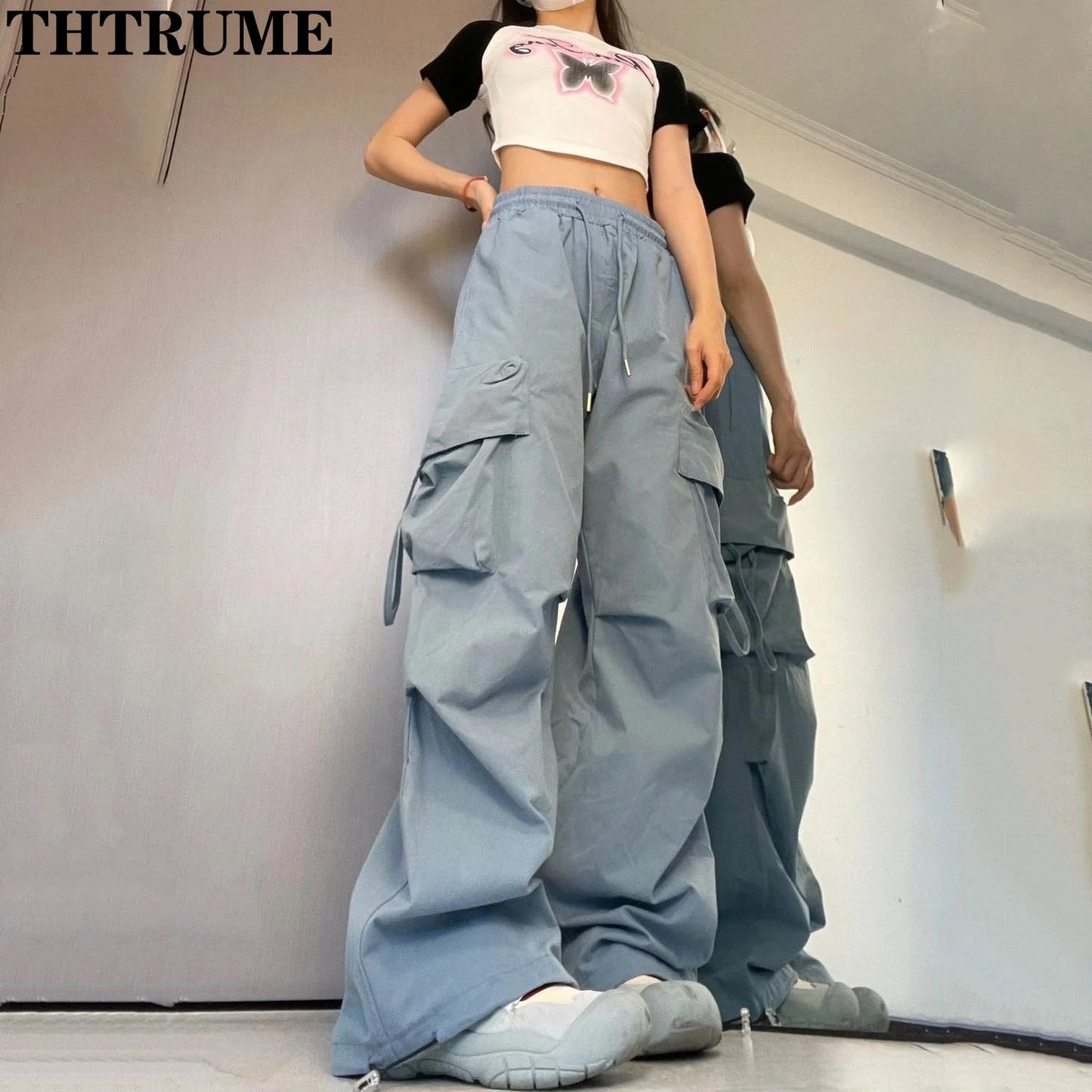 Pantalón ancho mujer estiló urbano N.LS